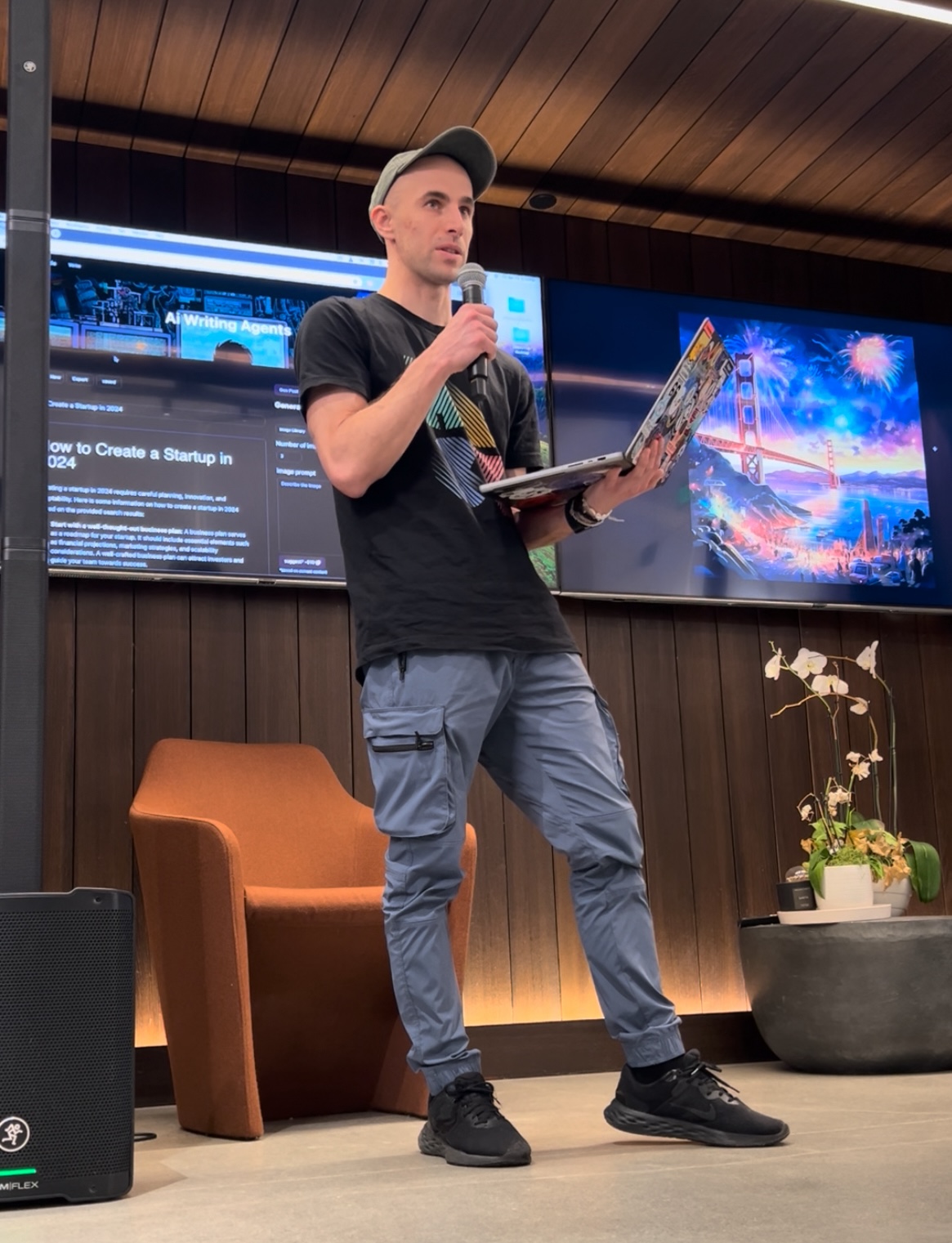 image of the founder speaking